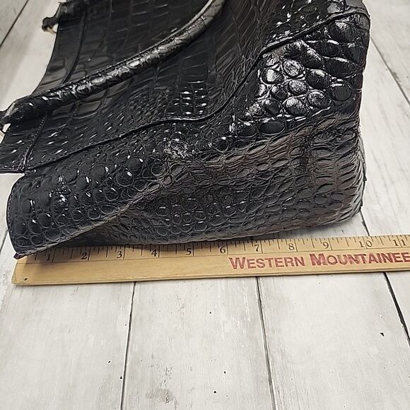 KATE SPADE New York Ridgely Ave Becky Satchel Croc Embossed Leather Black Bag - Picture 6 of 16